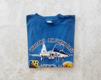 Vintage T-Shirt | AIR FORCE Graphic Tee Pullover Top Shirt Blue 80’s | Size M