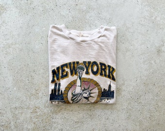 Vintage T-SHIRT | NYC New York City Distressed Urban Tourist Graphic Tee Top Shirt Pullover | Size L