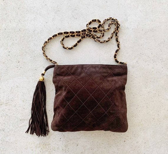 Buy Vintage Bag CHANEL Quilted Matelasse Suede Crossbody Online in