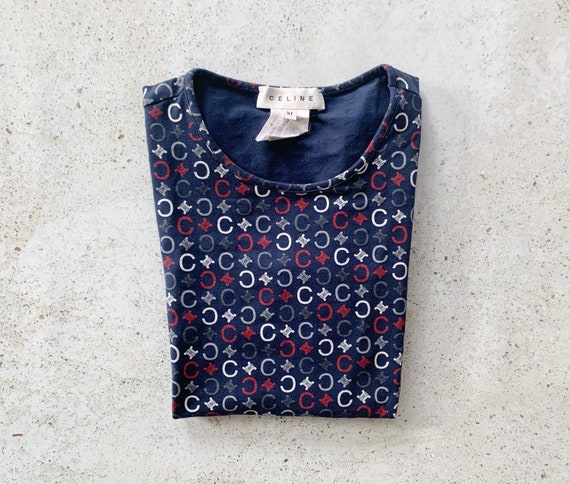 Vintage T-Shirt | CELINE Logo Macadam Monogram Cla