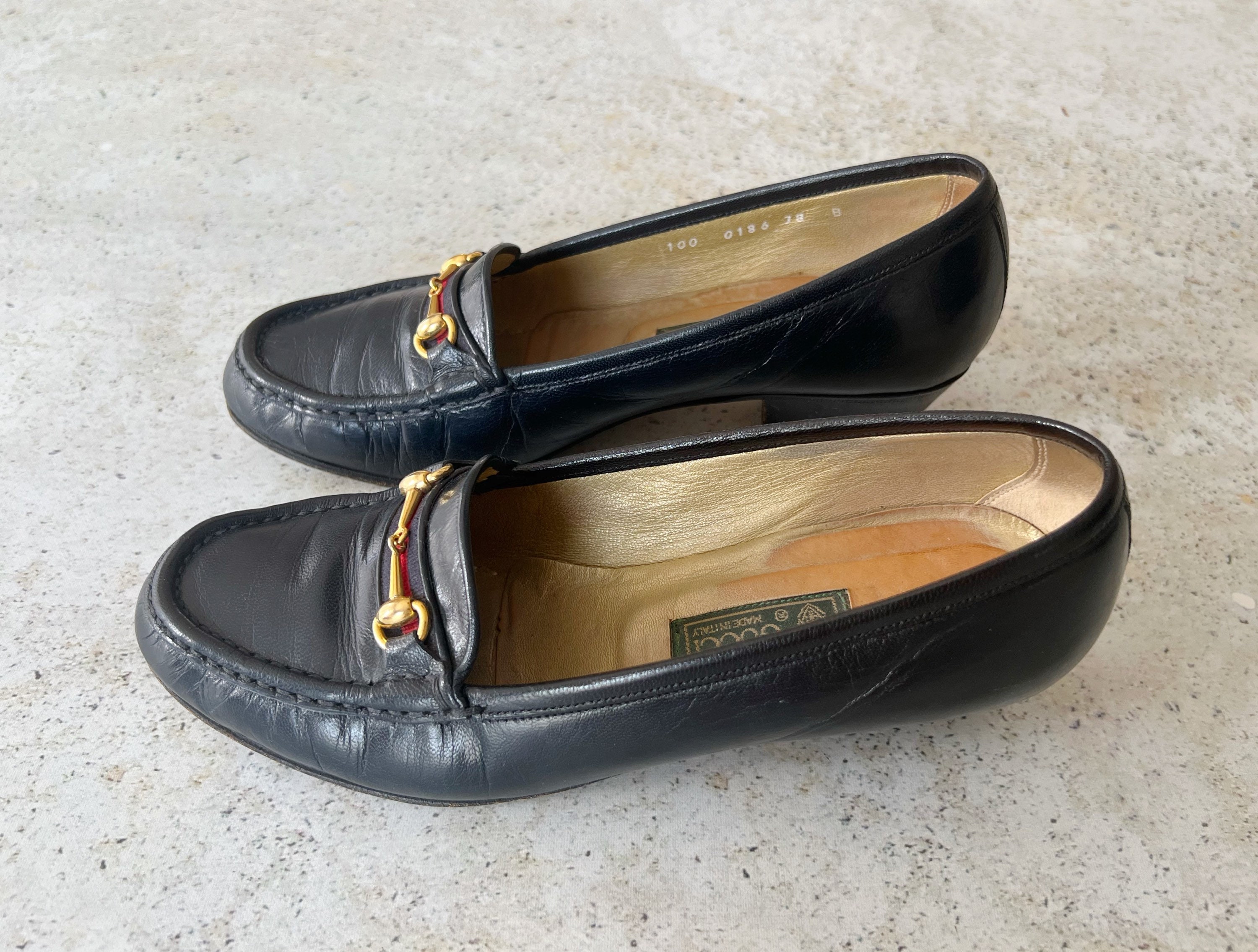 Vintage Shoes | GUCCI Horsebit Loafers Heels Pumps Leather 
