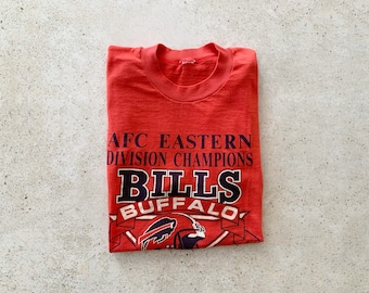 Vintage T-Shirt | BUFFALO BILLS 80’s Top Shirt Pullover Football Sports New York Red Blue | Size S/M
