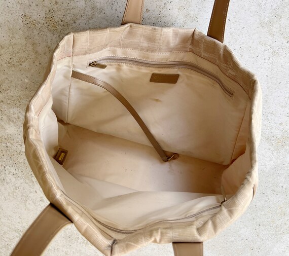 Vintage Bag CHANEL CC Logo Monogram Sport Travel Line Purse Satchel Tote Clutch Bag Neutral Tan Beige Boho Bohemian 90 s Y2K Etsy