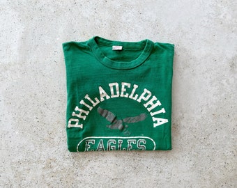 Vintage T-Shirt | PHILADELPHIA EAGLES Pennsylvania Football Sports Raglan Pullover Top Shirt Graphic Tee Green | Size XS