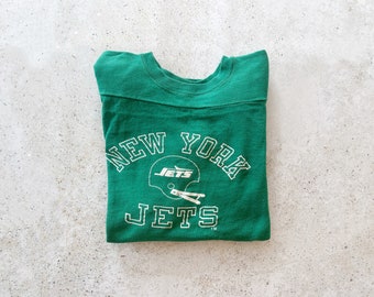 Vintage T-Shirt | NY JETS Football Sports Pullover Top Shirt Graphic Tee Green White 80s | Size M