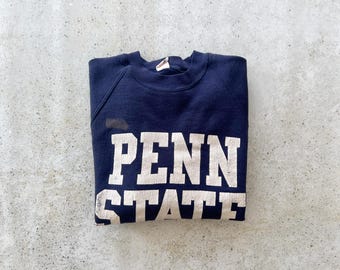 Vintage Sweatshirt | PENN STATE University College Raglan Pullover Top Shirt Sweater 80’s | Size M