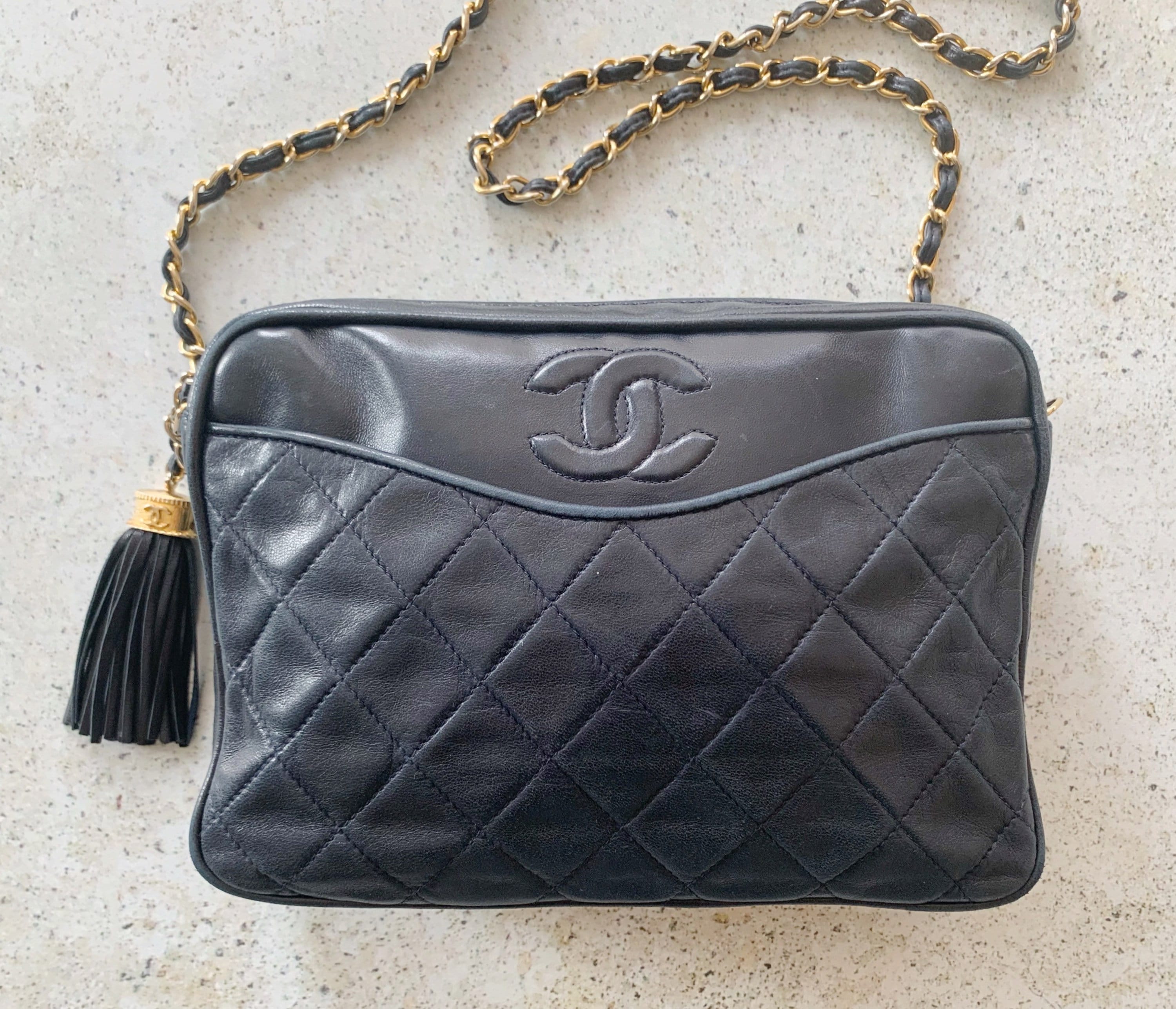 Vintage Bag CHANEL Quilted Camera Matelasse Leather Shoulder Bag