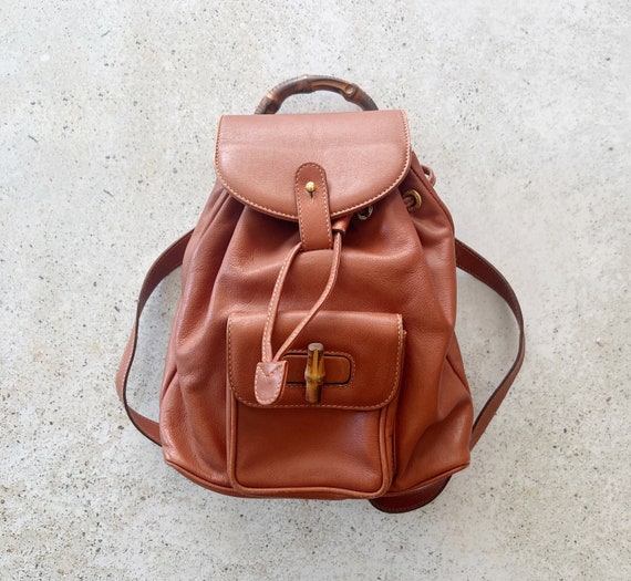 Vintage Bag | GUCCI GG Bamboo Leather Mini Backpa… - image 1