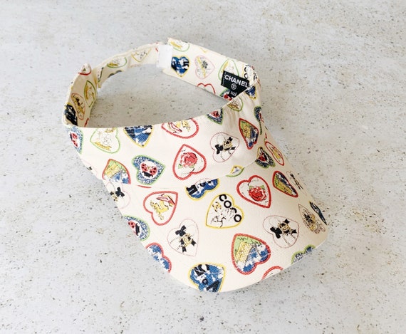Vintage Visor | CHANEL CC Coco Logo Hearts Chain V