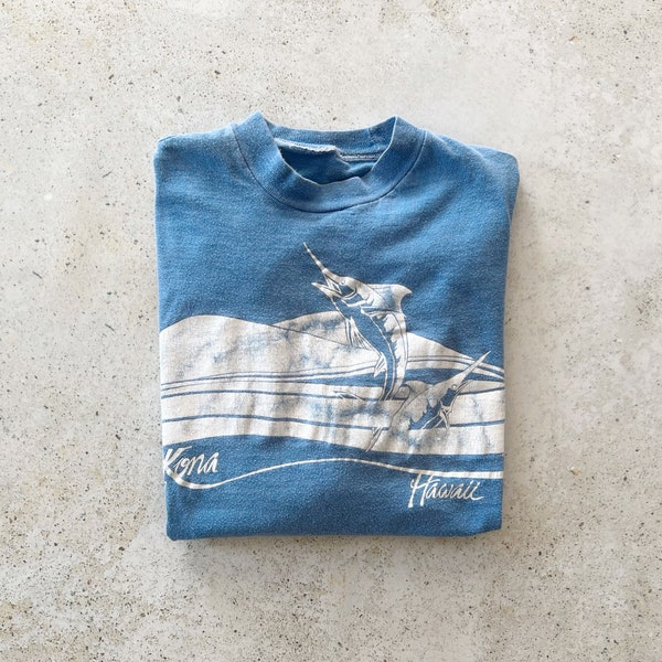Vintage T-Shirt | KONA HAWAII Pullover Top Shirt Graphic Tee Beach Ocean Surf 80s | Size S/M