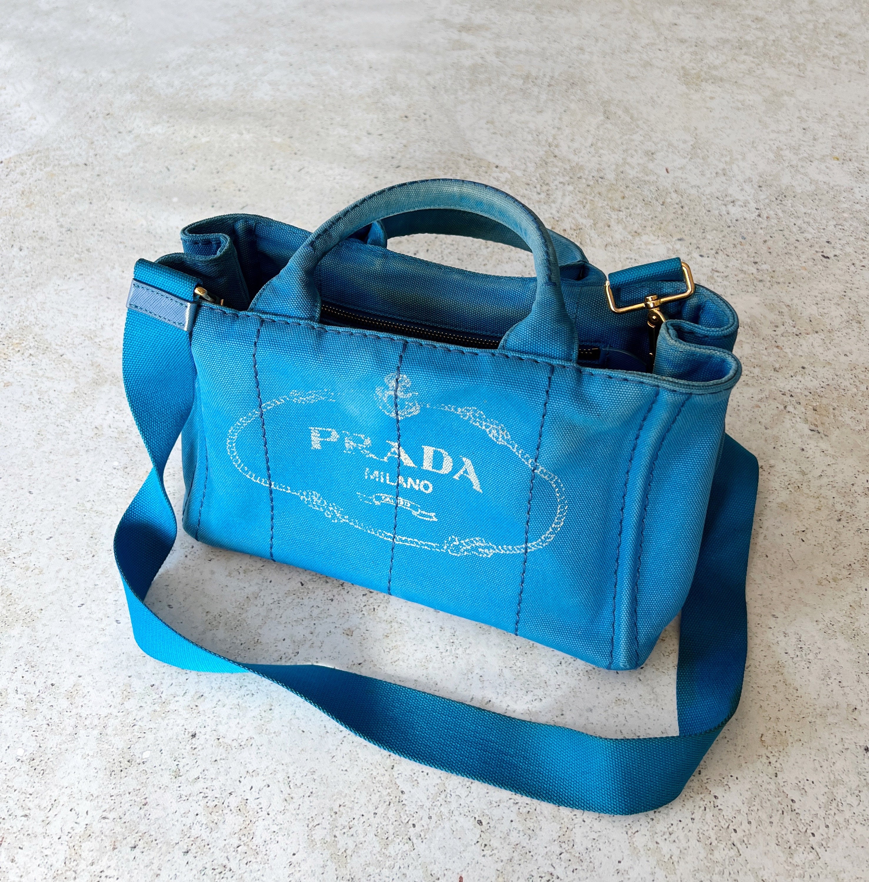 Prada Canapa black canvas tote – Kawaii Vintage Copenhagen