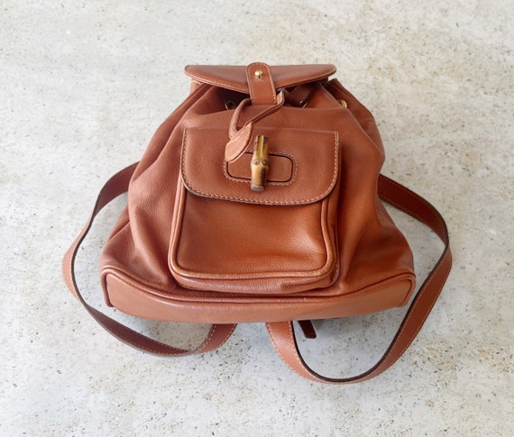 Vintage Bag | GUCCI GG Bamboo Leather Mini Backpa… - image 4