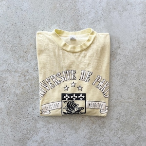 Vintage T-Shirt | UNIVERSITE PARIS Sorbonne Pullover Shirt College University Top Graphic Tee 80’s 90’s Yellow | Size M