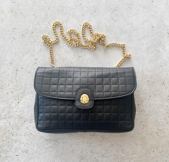 Vintage Bag | CELINE Quilted Leather Bag Purse Shoulder Bag