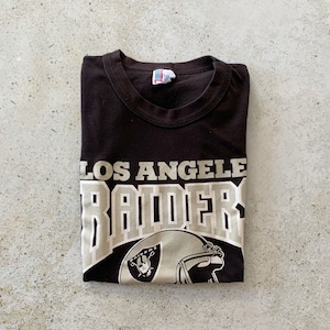 Vintage T-Shirt | LA RAIDERS Football Sports Top Shirt Pullover Black Gray | Size M