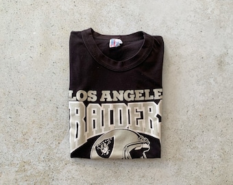 Vintage T-Shirt | LA RAIDERS Football Sports Top Shirt Pullover Black Gray | Size M