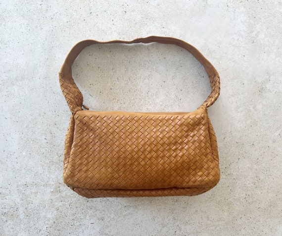 Vintage Bag | BOTTEGA VENETA Woven Shoulder Bag Purse Lambskin