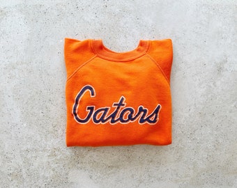 Vintage Sweatshirt | FLORIDA GATORS Football Sports University College Raglan Pullover Top Shirt Sweater Orange 80’s | Size M