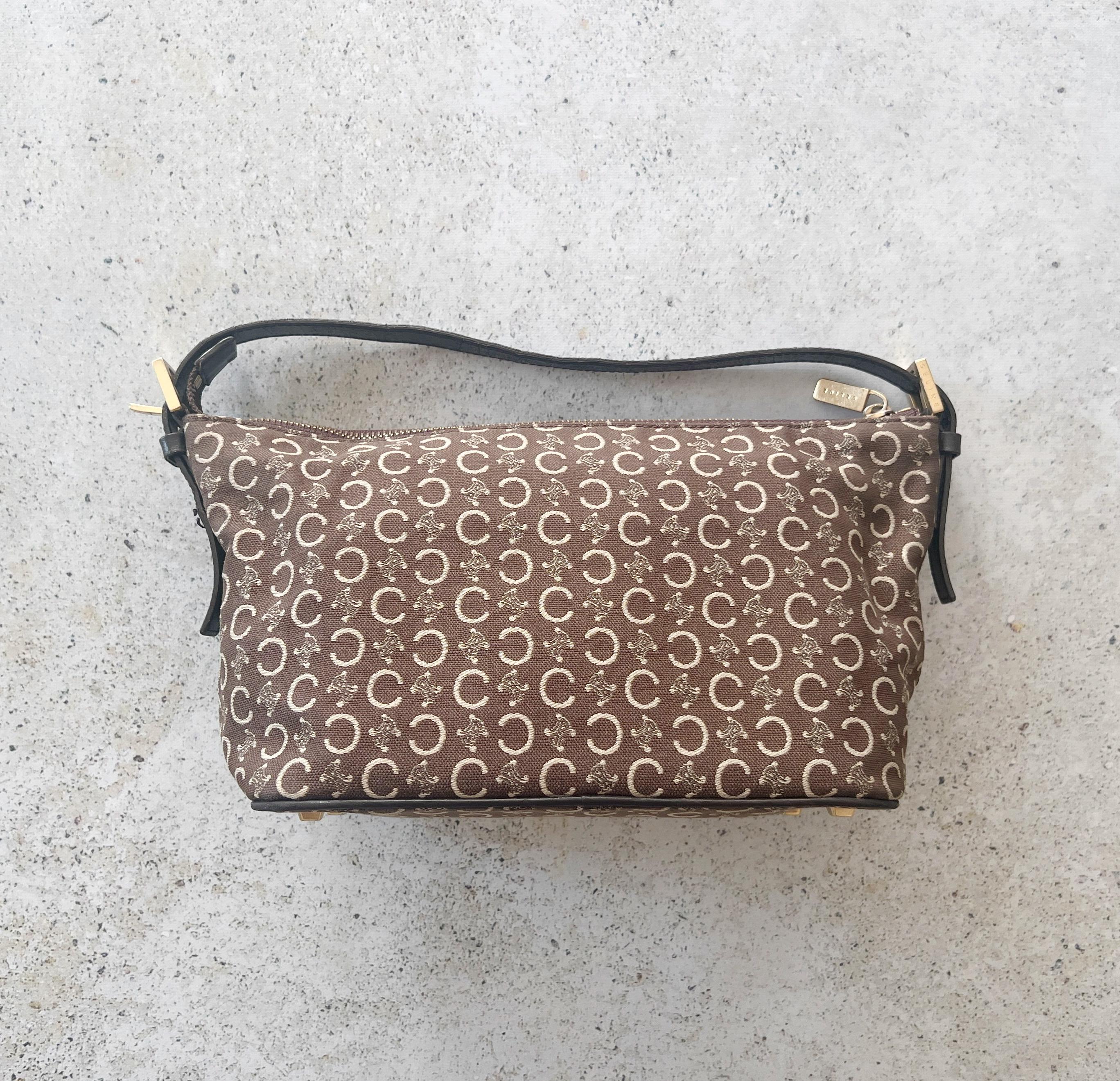 Vintage Bag | CELINE Macadam Logo Monogram Canvas Shoulder Tote 