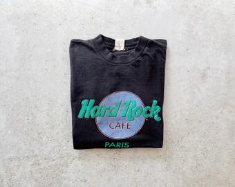 Vintage T-Shirt | PARIS Hard Rock Cafe Graphic Tee Top Shirt Pullover 90’s Black | Size S/M