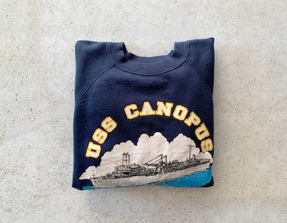 Vintage Sweatshirt | NAVY USS Canopus 80’s Milita… - image 1
