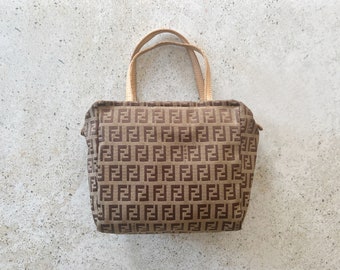 Vintage Bag | FENDI FF Logo Monogram Zucchino Mini Satchel