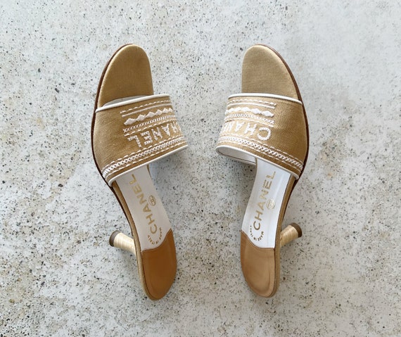 Vintage Shoes | CHANEL Logo Slides Sandals Mules … - image 7
