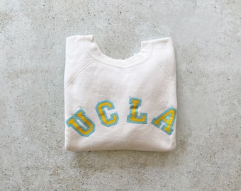 Vintage Sweatshirt | UCLA College University College California Raglan Top Shirt Sweater Pullover White | Size S/M