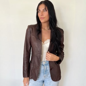 Vintage Jacket | GUCCI Leather Blazer Jacket Coat Luxury Designer Streetwear Brown 70’s  80’s | Size S/M