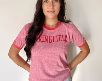 Vintage T-Shirt | SPRINGFIELD Ringer Tee Top Shirt Pullover Faded 70’s 80’s Red | Size S/M