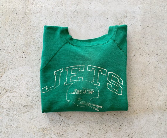 Vintage Sweatshirt | JETS Raglan Pullover Top Shir