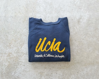Vintage Sweatshirt | UCLA College University Raglan Pullover Top Shirt Sweater 80’s 90’s Blue Yellow | Size S/M
