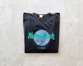 Vintage T-Shirt | PARIS Hard Rock Cafe Graphic Tee Top Shirt Pullover 90’s Black | Size L