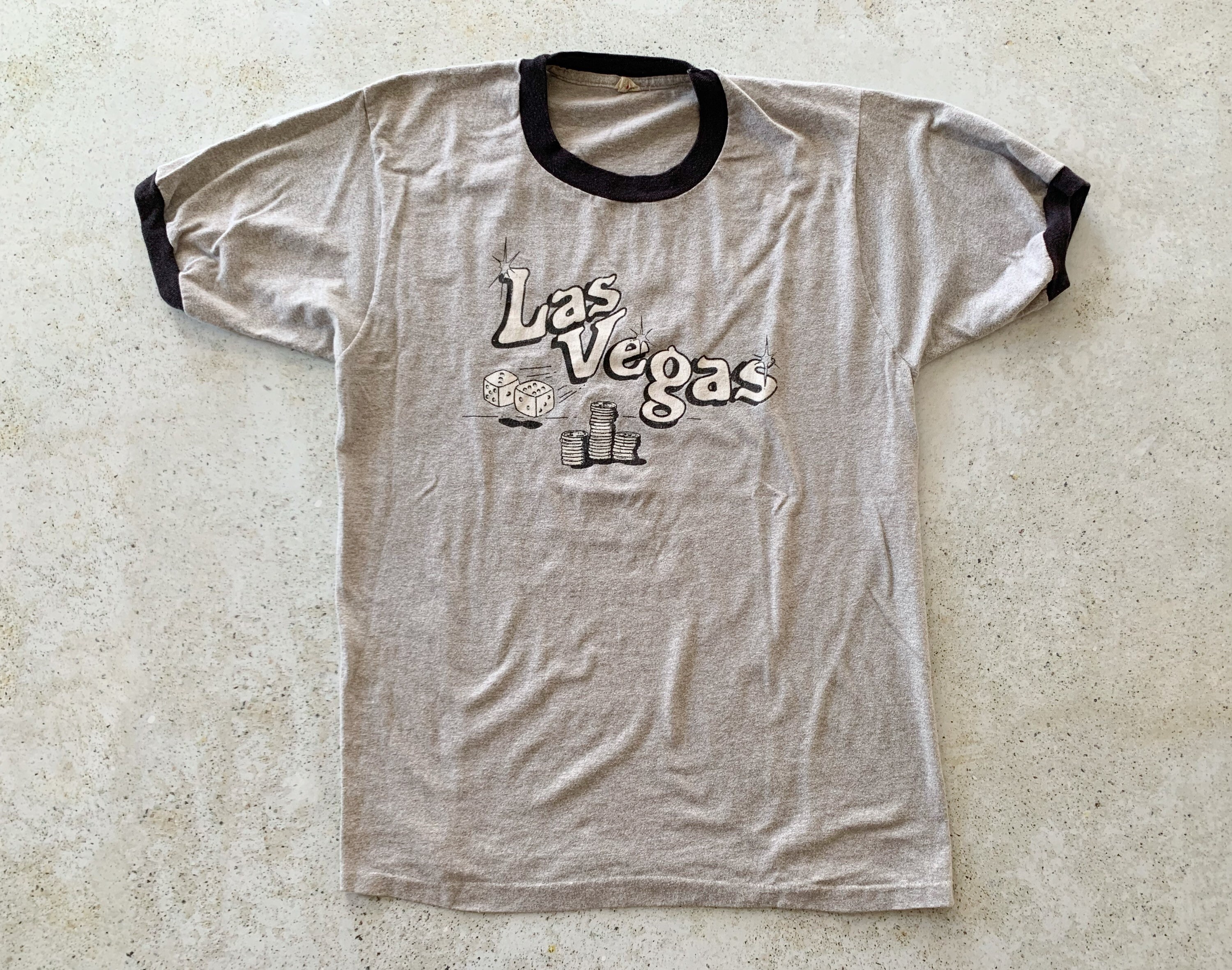 Vintage TShirt LAS VEGAS Ringer Tee Top Shirt Pullover Gray Etsy.de