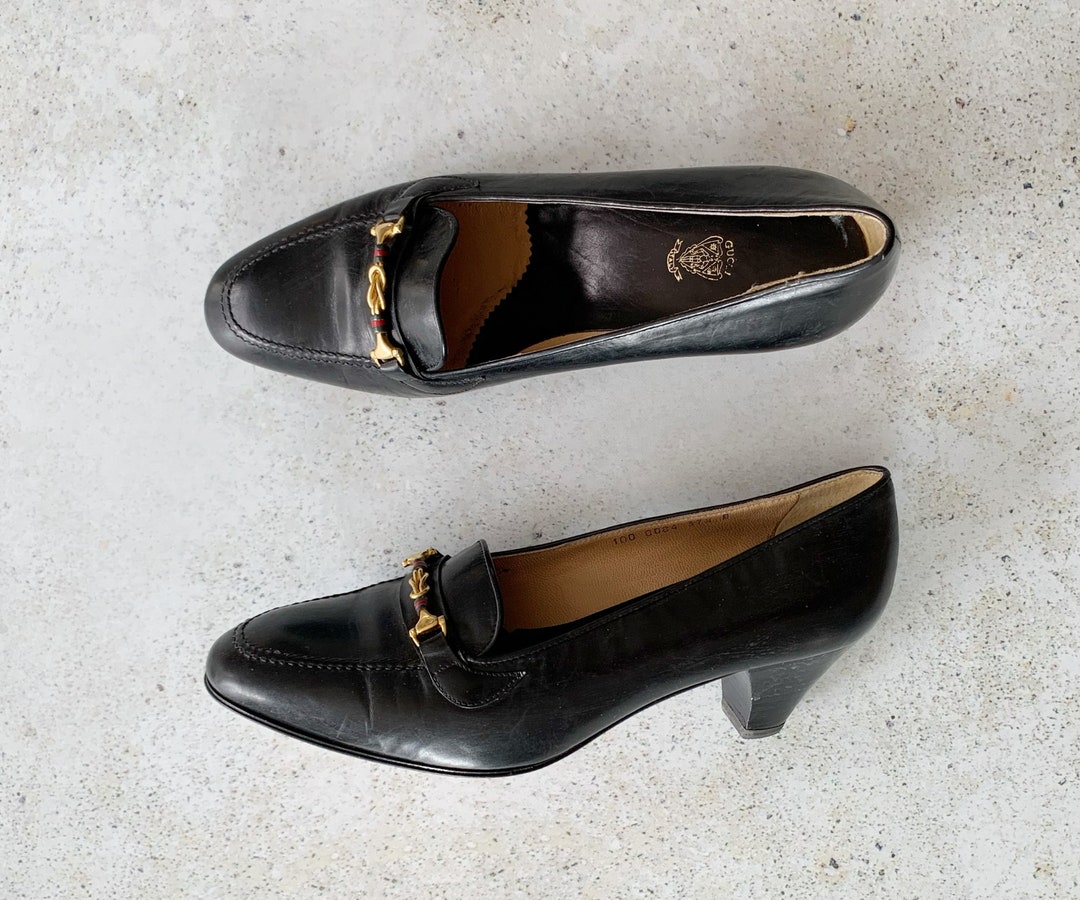 Vintage Shoes Womens Horsebit Loafers Heels Pumps -