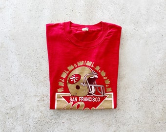 Vintage T-Shirt | SAN FRANCISCO 49ers Football Sports Pullover Top Shirt Graphic Tee 80’s Red | Size M