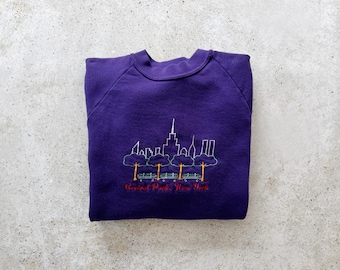 Vintage Sweatshirt | CENTRAL PARK New York City Embroidered Raglan Pullover Top Shirt Sweater Sweatshirt | Size S/M