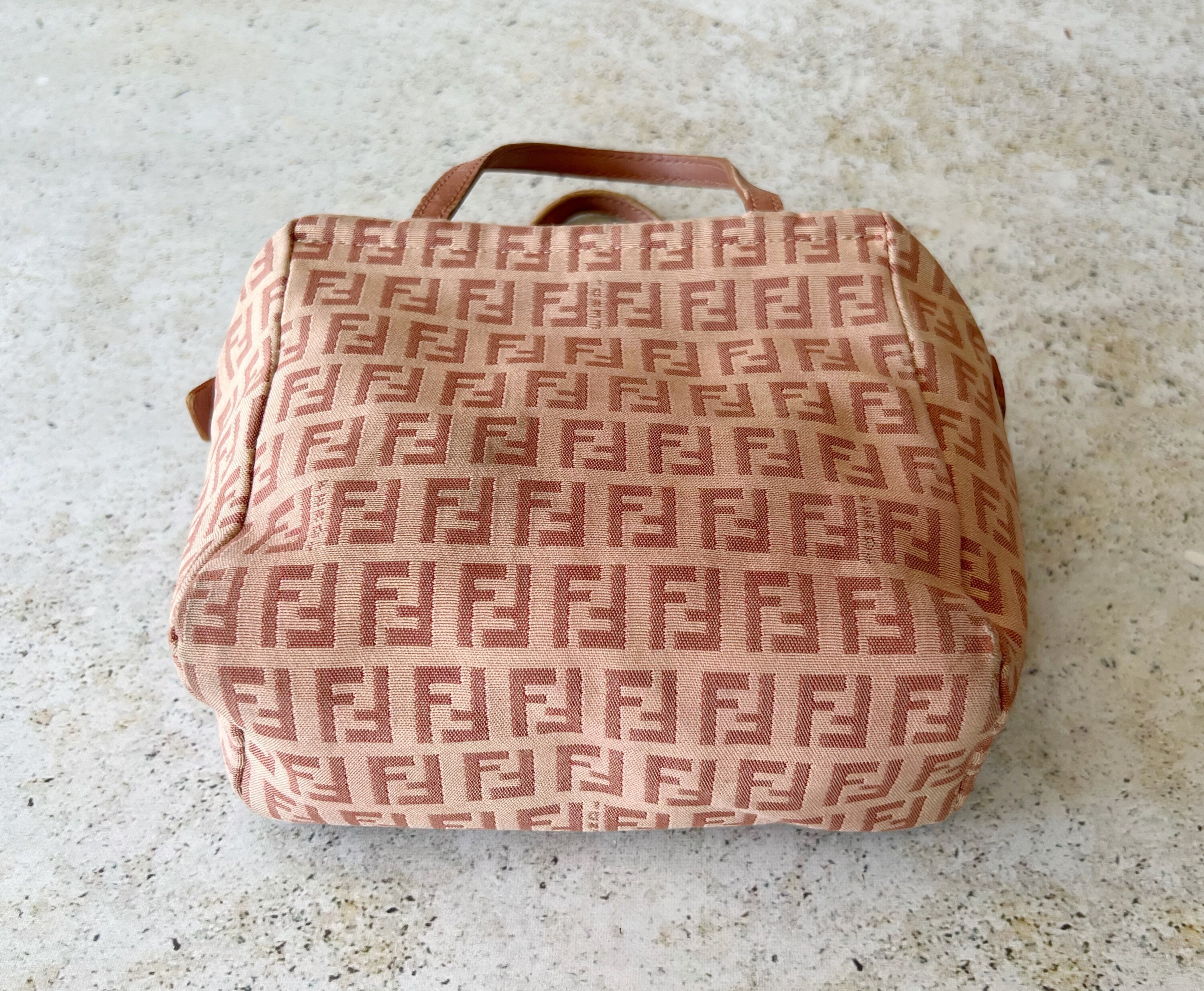 Vintage Bag | FENDI FF Logo Monogram Zucchino Mini Tote Bag