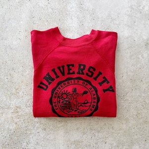 Vintage Sweatshirt | UNIVERSITY OF ALABAMA College University Collegiate Sweatshirt Pullover Shirt Red 80&#39;s | Size M/L