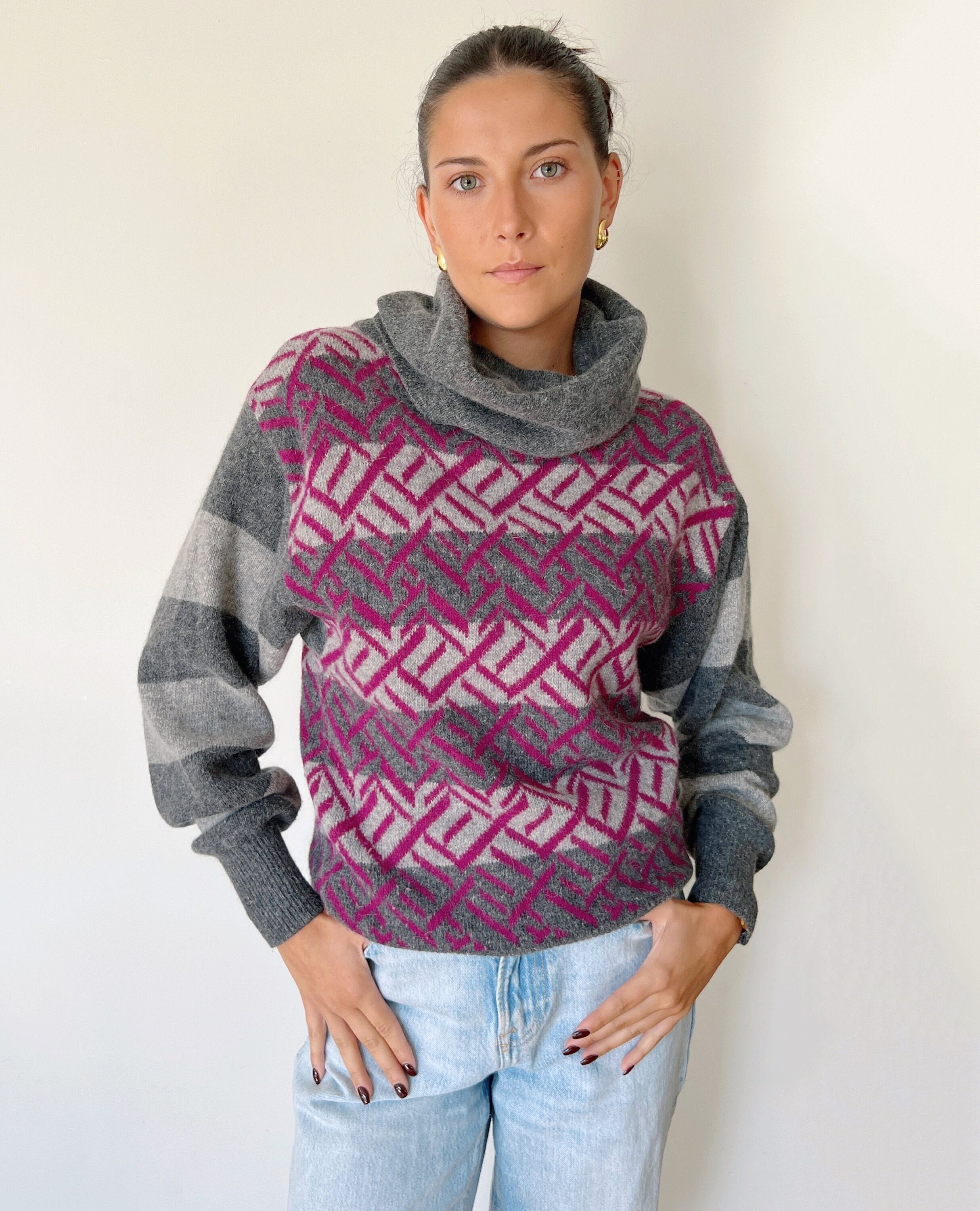Vintage Sweater | Dior Woven Knit Pullover Top Shirt 80's 90's Size S/M
