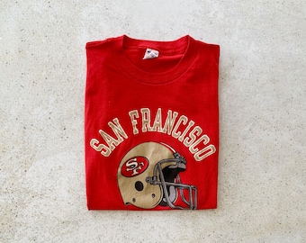 Vintage T-Shirt | SAN FRANCISCO 49ers Football Sports Pullover Top Shirt Graphic Tee 80’s Red | Size M/L