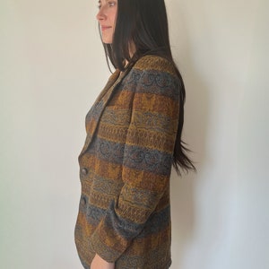 Vintage Jacket MISSONI Donna Blazer Coat Jacket Boho Bohemian Buttoned Knit Tweed 80s 90s Size S/M image 2