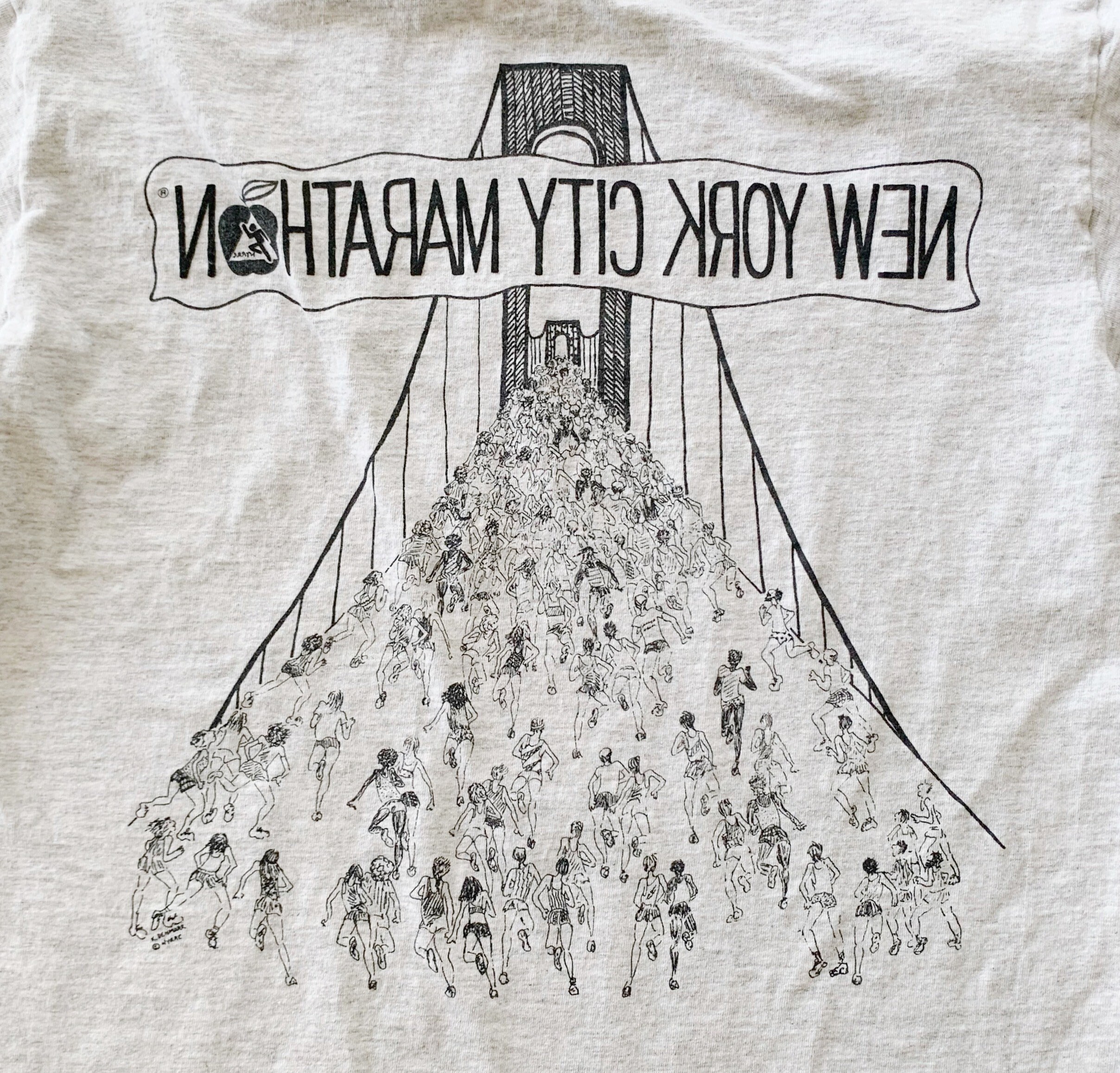 Vintage TShirt NYC Marathon 80’s City Urban Souvenir Shirt Gray