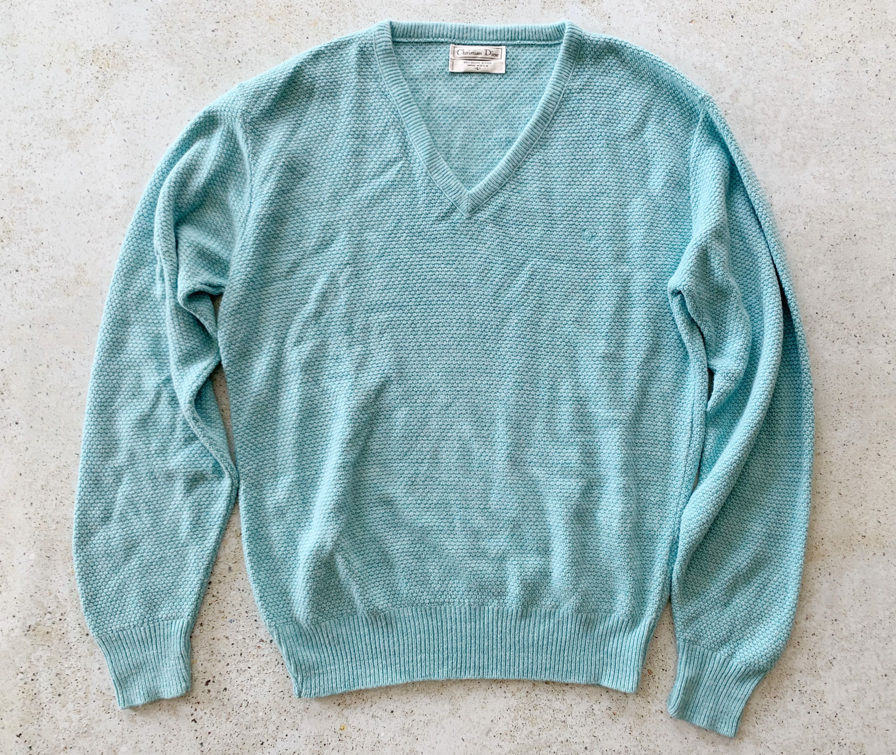 Vintage Sweater | DIOR Knit V-Neck Pullover Sweater Top Designer Spring ...