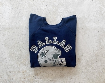 Vintage Sweatshirt | DALLAS COWBOYS Football Sports Raglan Pullover Top Shirt Sweater 80’s Blue | Size M