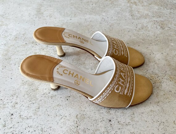 Vintage Shoes | CHANEL Logo Slides Sandals Mules … - image 2