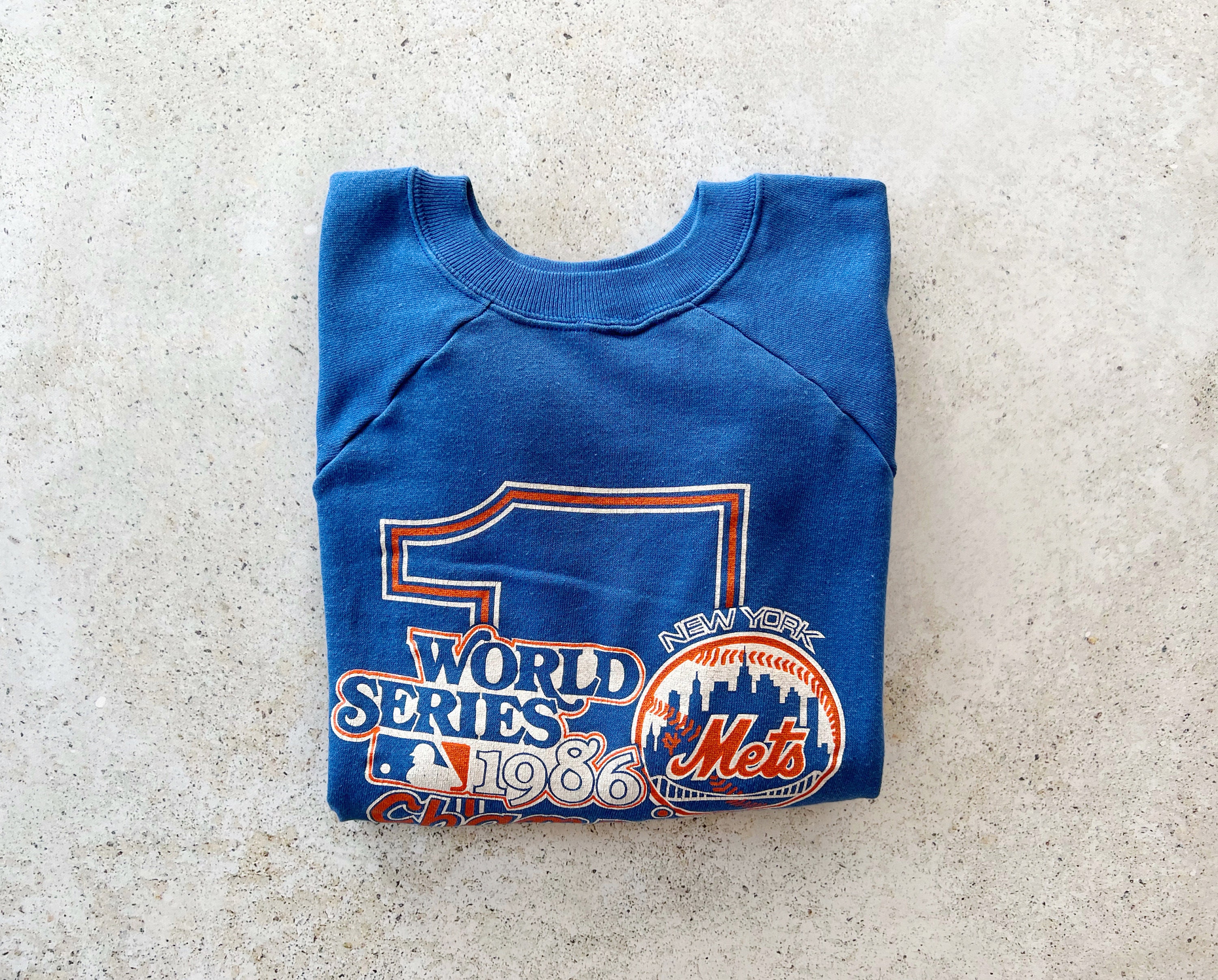 Vintage Sweatshirt NY METS 1986 Baseball Raglan Pullover Top 