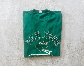 Vintage T-Shirt | NY JETS Football Sports Graphic Tee Top Shirt Pullover New York 70’s 80’s Green White | Size M