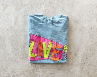 Vintage T-Shirt | LIVE ‘85 Beach Surf Coastal Graphic Tee Shirt 80's | Size XS/S