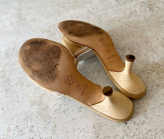 Vintage Shoes | CHANEL Logo Slides Sandals Mules … - image 8